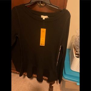 Tory Burch XL peplum black sweater
